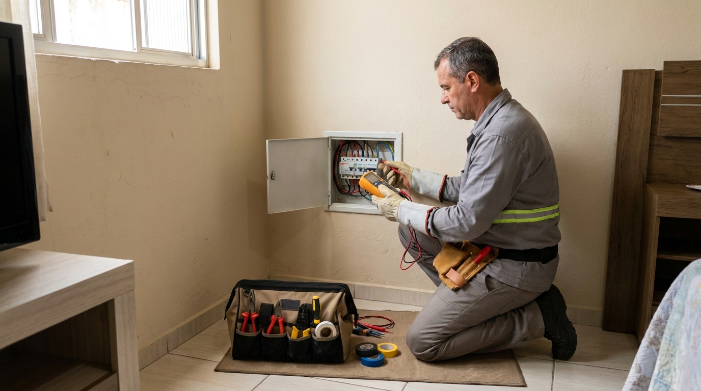 Eletricista trabalhando em Campo Grande‑MS