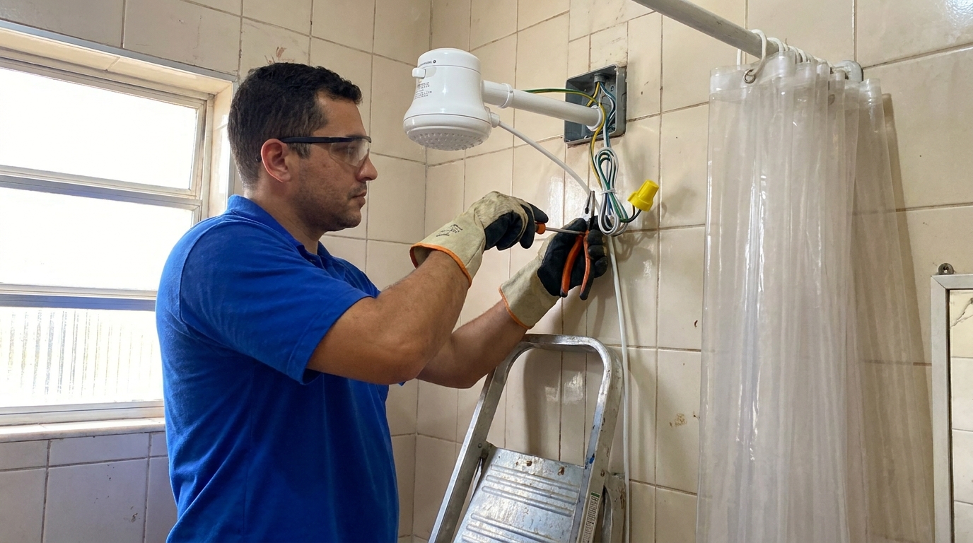 Instalacao de chuveiro eletrico residencial em Campo Grande‑MS