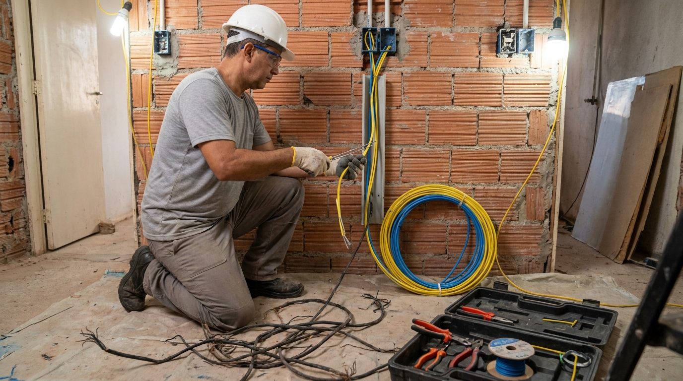Troca de fiacao eletrica residencial em Campo Grande‑MS